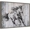 Running Black Horse by Irena Orlov 24-in. W x 18-in. H. Canvas Wall Art Print Framed in Grey